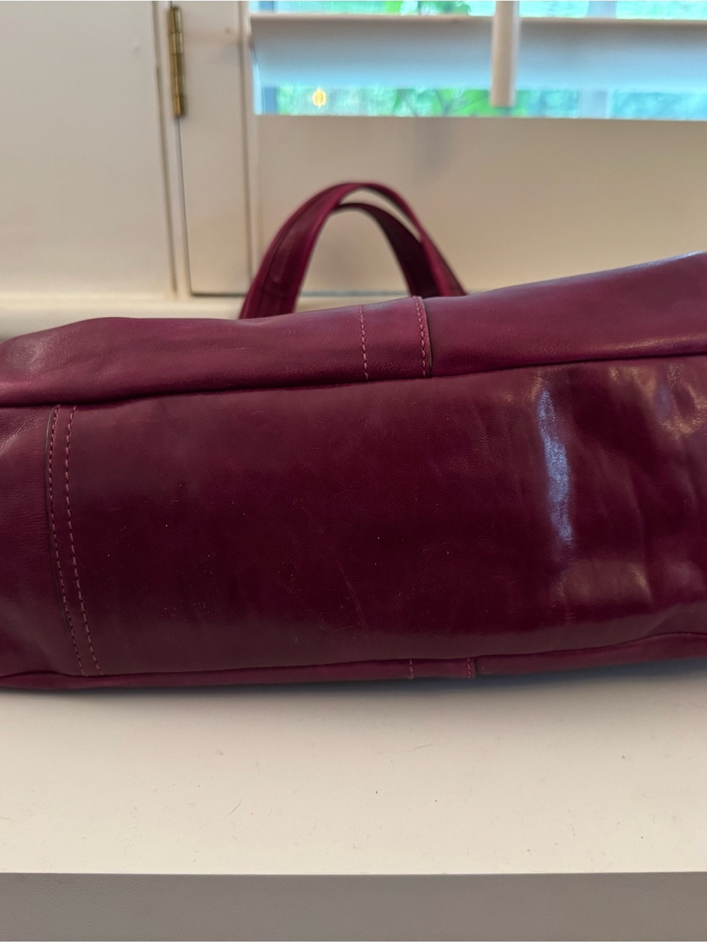 Coach Ergo Pleated Frame Kisslock Satchel 12248 in Magenta - Picture 4 of 8